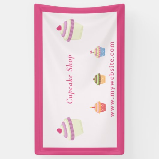 Cupcake Roze banner (Verticaal)
