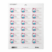 Cupcake, roze, blauw, groen, polka stippen etiket (Full Sheet)