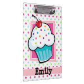 Cupcake, roze, blauw, groen, polka stippen klembord (Rechts)