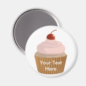Cupcake-roze en bruin magneet (Voorkant / Achterkant)