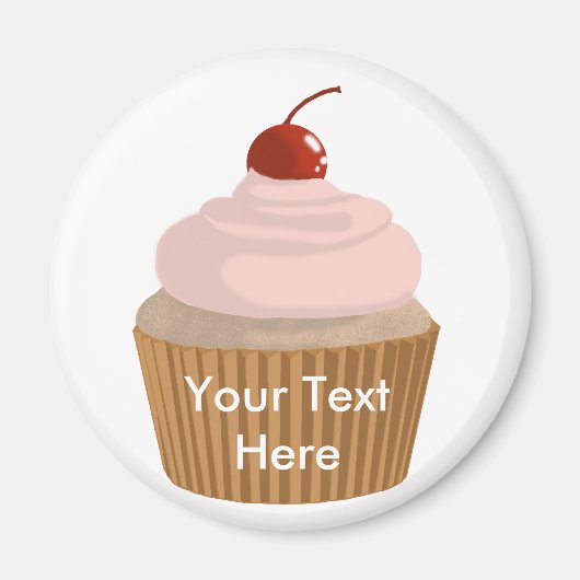 Cupcake-roze en bruin magneet (Voorkant)