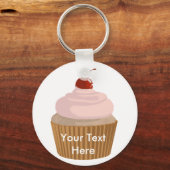 Cupcake-roze en bruin sleutelhanger (Voorkant)