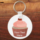 Cupcake-roze en rood sleutelhanger (Voorkant)