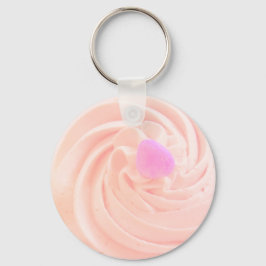 Cupcake roze frosting snoep hart schattig sleutelhanger