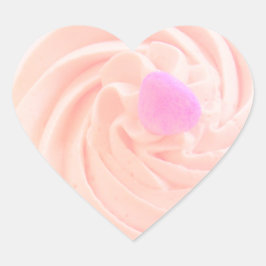 Cupcake roze frosting snoep hart schattig sticker