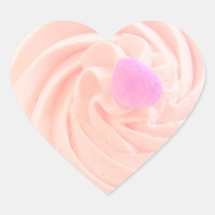 Cupcake roze frosting snoep hart schattig sticker