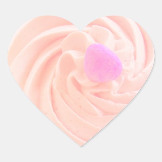 Cupcake roze frosting snoep hart schattig sticker (Voorkant)