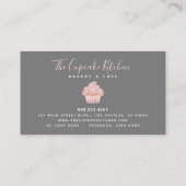 Cupcake Roze Glitter Drip Witte Bakkerij Gebak Che Klantenkaartje (Achterkant)