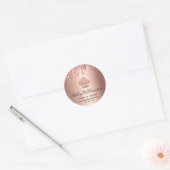 Cupcake Roze Goud Drips Script Banketbakker Bakker Ronde Sticker (Envelop)