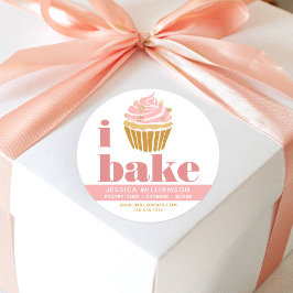 Cupcake Roze Goud Gebak Chef Bak Modern Type Ronde Sticker