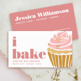 Cupcake Roze Goud Gebak Chef Bak Modern Type Visitekaartje