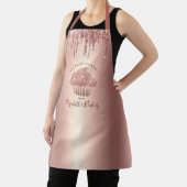 Cupcake Roze Goud Glitter Druppels Bakkerij Gebak Schort (Insitu)