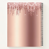 Cupcake Roze Goud Koper Glittersluier Bakker Chef Notitieboek (Achterkant)