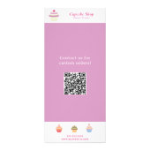 Cupcake Roze menu & Kaart voor prijslijst (Achterkant)
