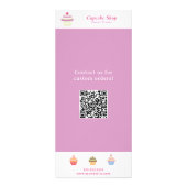 Cupcake Roze Menu & Prijslijst Rack Card (Achterkant)