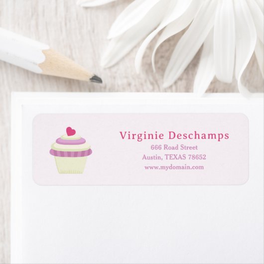 Cupcake Roze Return Address Label (Insitu)
