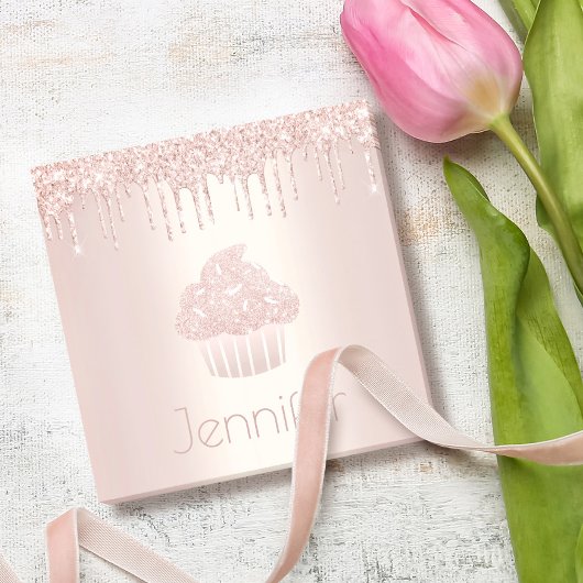 Cupcake roze rosé goud glitter druppels moderne na post-it® notes