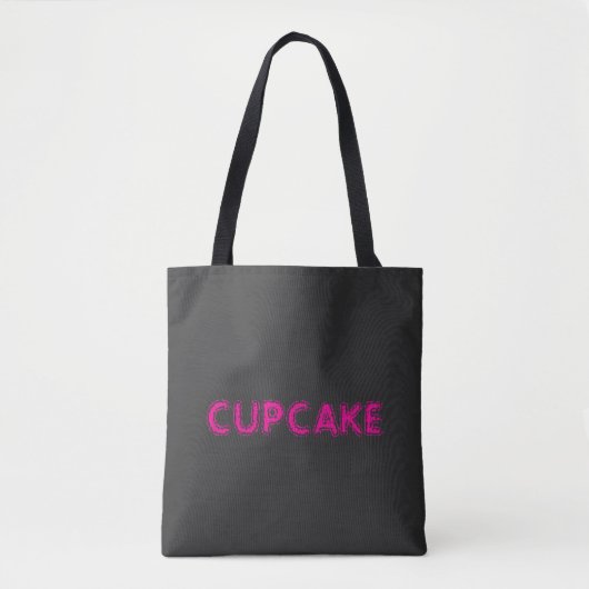 Cupcake Roze Tekst Aangepast Zwart  Tote Bag (Voorkant)