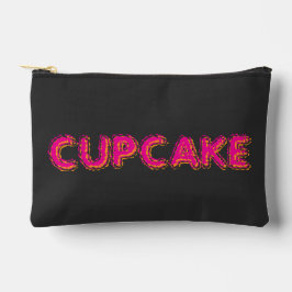 Cupcake Roze Zwart Aangepaste Tekst Etui