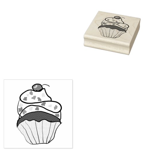 Cupcake Rubberstempel (Gestempeld)