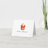 Cupcake Schilderen Elegant Dessert Monogram Bakken Notitiekaartje (Voorkant)