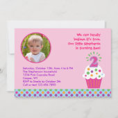 Cupcake Second Birthday Party Photo Invitation Kaart (Voorkant)