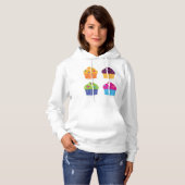 Cupcake Set met Sprinkels Fel Dessert Hoodie (Voorkant volledig)
