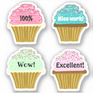 Cupcake Shapes Classroom Aanmoediging Sticker