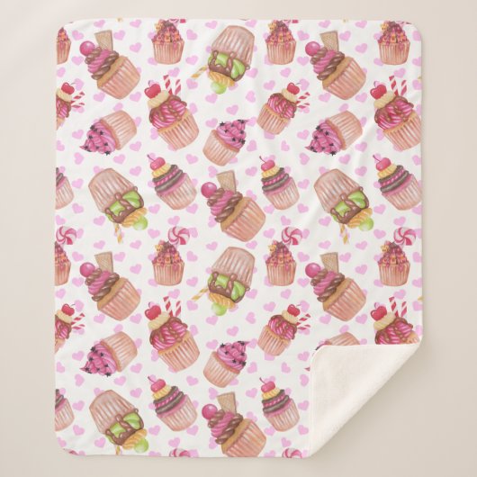 Cupcake Sherpa Deken (Voorkant)