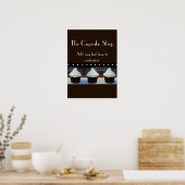 Cupcake Shop Black en Brown Poster (Keuken)