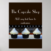 Cupcake Shop Black en Brown Poster (Voorkant)