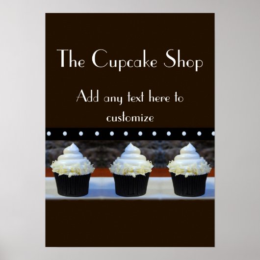 Cupcake Shop Black en Brown Poster (Voorkant)