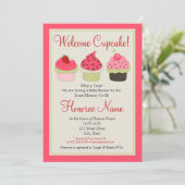 Cupcake Shower-uitnodiging Kaart (Staand voorkant)