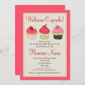 Cupcake Shower-uitnodiging Kaart (Voorkant / Achterkant)