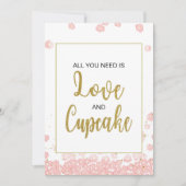 Cupcake Sign Vrijgezellenfeest | Roze en Goud Kaart (Voorkant)