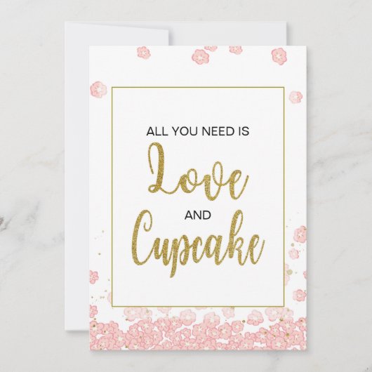 Cupcake Sign Vrijgezellenfeest | Roze en Goud Kaart (Voorkant)