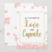 Cupcake Sign Vrijgezellenfeest | Roze en Goud Kaart (Voorkant / Achterkant)