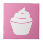 Cupcake silhouet aangepaste vierkante keuken tegeltje (Voorkant)