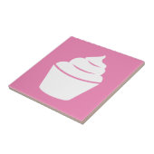 Cupcake silhouet aangepaste vierkante keuken tegeltje (Zijkant)