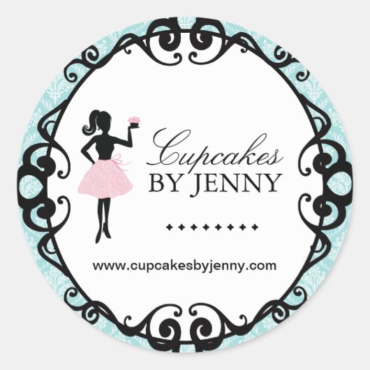 Cupcake Silhouette Packaging Stickers (Voorkant)