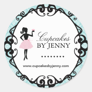 Cupcake Silhouette Packaging Stickers