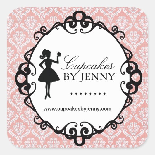 Cupcake Silhouette Packaging Stickers (Voorkant)