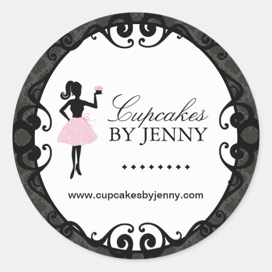 Cupcake Silhouette Packaging Stickers (Voorkant)
