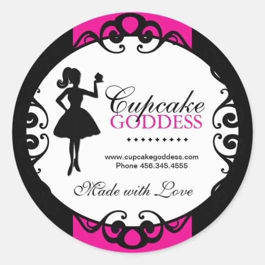 Cupcake Silhouette Packaging Stickers (Voorkant)