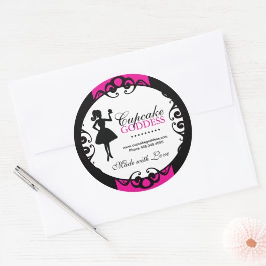 Cupcake Silhouette Packaging Stickers (Envelop)