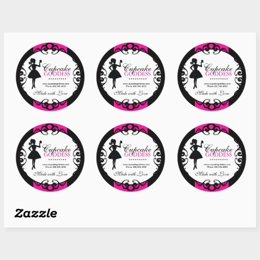 Cupcake Silhouette Packaging Stickers (Vel)