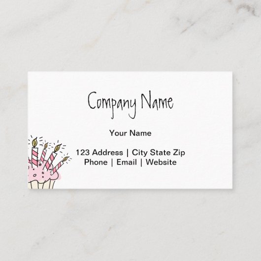 Cupcake-sjabloon voor visitekaartjes (Achterkant)