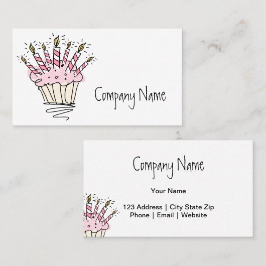 Cupcake-sjabloon voor visitekaartjes (Voorkant / Achterkant)