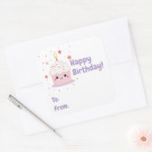 Cupcake Smile Verjaardag Vierkante Sticker (Envelop)