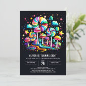 Cupcake Snoep Wonderland Verjaardag Kaart (Staand voorkant)